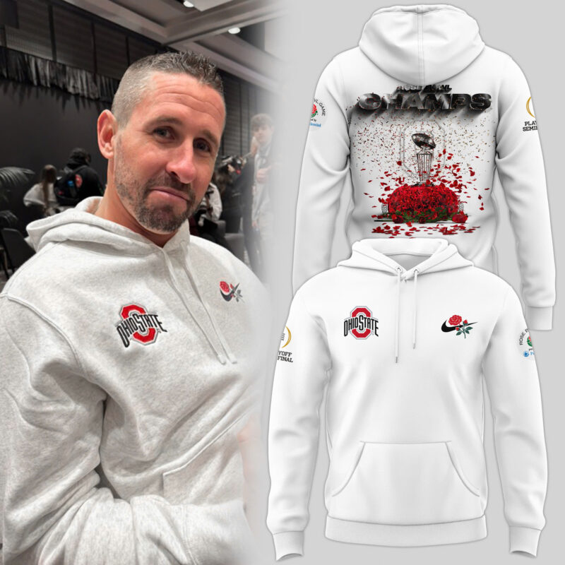 Men's Ohio State Buckeyes x 2024 Rose Bowl Champions Premium Limited Pullover Hoodie