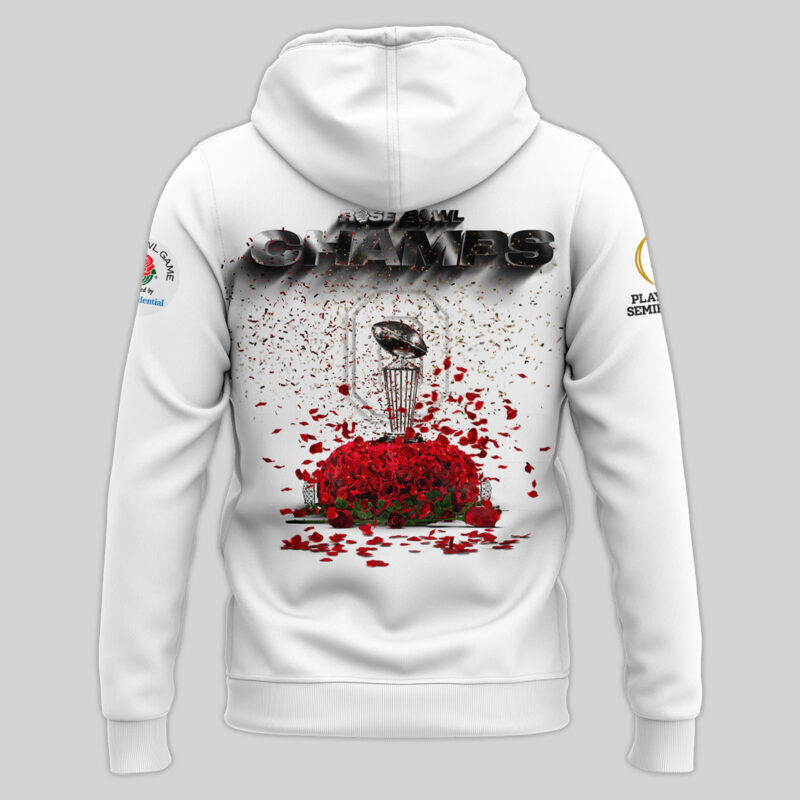 Men's Ohio State Buckeyes x 2024 Rose Bowl Champions Premium Limited Pullover Hoodie - Image 4