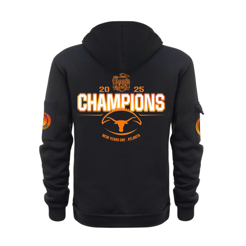 Texas Longhorns Football x 2025 Chick fil A Peach Bowl Premium Limited New Heavy Hoodie - Image 3