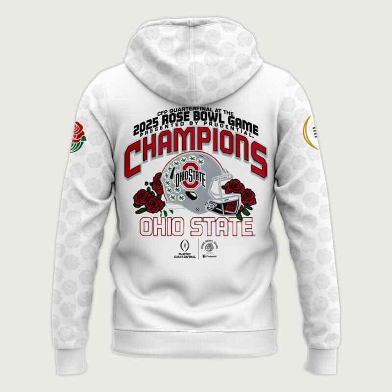Limited_Ohio State Buckeyes College Football Playoff 2025 Rose Bowl Champions Hoodie - Image 3