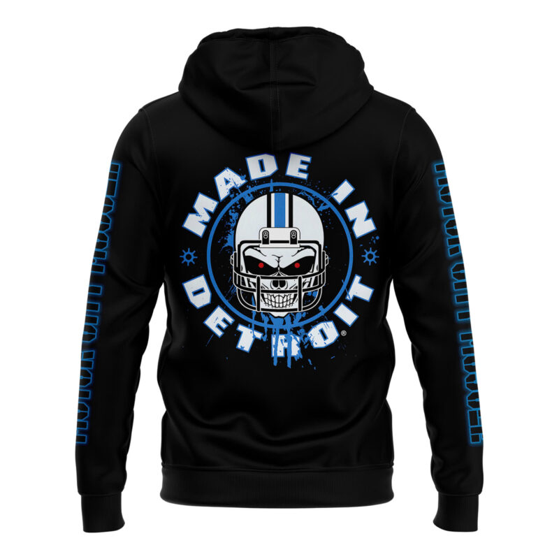 Men's Black Detroit Lions Motor City Muscle Premium Limited Pullover Hoodie - Image 3