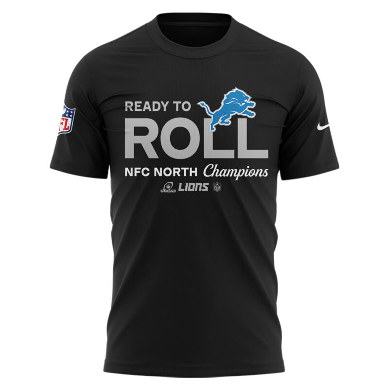 Men’s Nike Detroit Lions 2024 NFC North Division Champions Locker Room Trophy Collection TShirt - Image 2