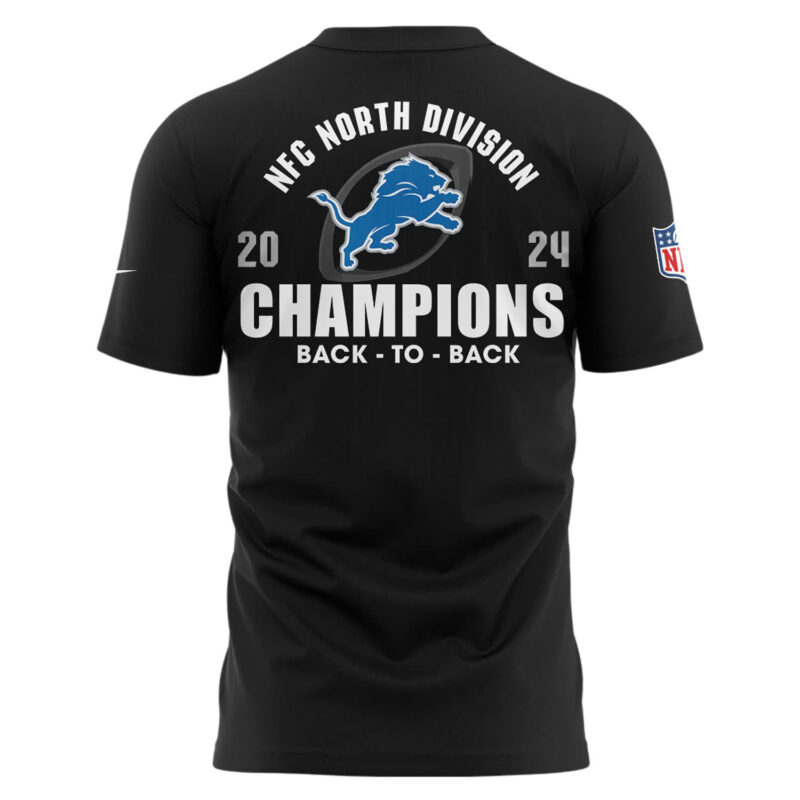 Men’s Nike Detroit Lions 2024 NFC North Division Champions Locker Room Trophy Collection TShirt - Image 3