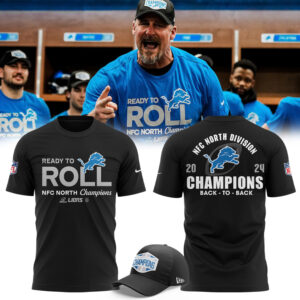 Men’s Nike Detroit Lions 2024 NFC North Division Champions Locker Room Trophy Collection TShirt