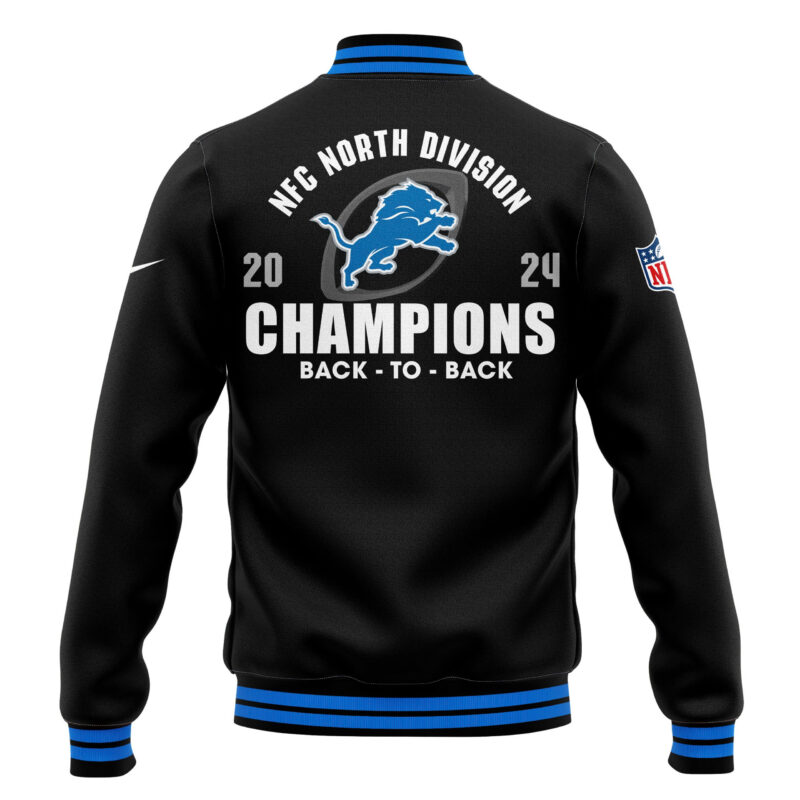 Detroit Lions 2024 NFC North Division Champions Locker Room Trophy Collection Hoodie Jacket - Image 3