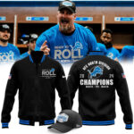 Detroit Lions 2024 NFC North Division Champions Locker Room Trophy Collection Hoodie Jacket