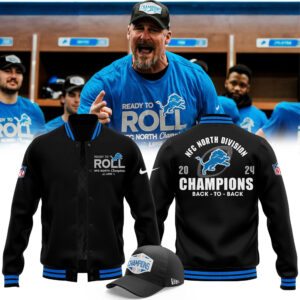 Detroit Lions 2024 NFC North Division Champions Locker Room Trophy Collection Hoodie Jacket
