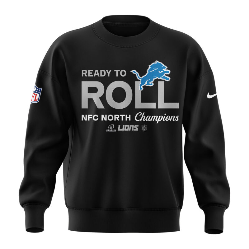Men’s Nike Detroit Lions 2024 NFC North Division Champions Locker Room Trophy Collection Sweatshirt - Image 2