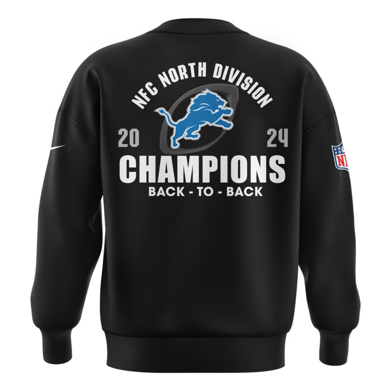Men’s Nike Detroit Lions 2024 NFC North Division Champions Locker Room Trophy Collection Sweatshirt - Image 3