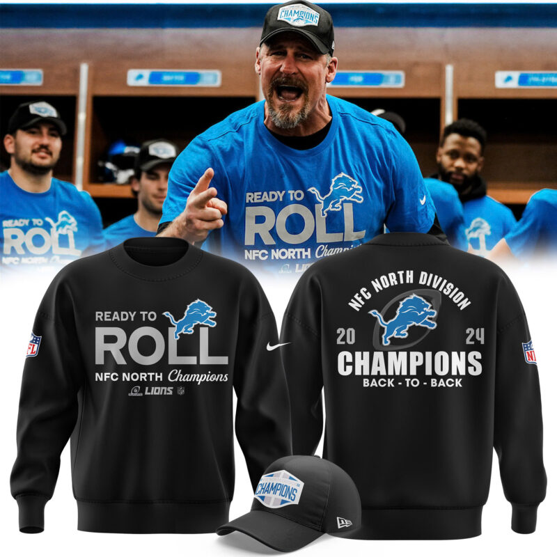 Men’s Nike Detroit Lions 2024 NFC North Division Champions Locker Room Trophy Collection Sweatshirt