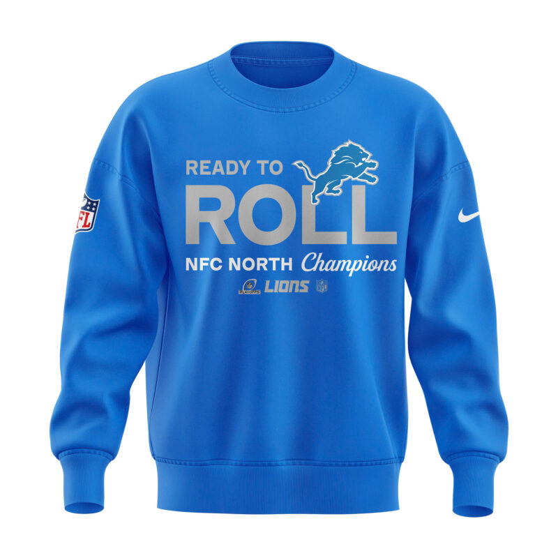 Men’s Nike Detroit Lions 2024 NFC North Division Champions Locker Room Trophy Collection Sweatshirt - Image 2