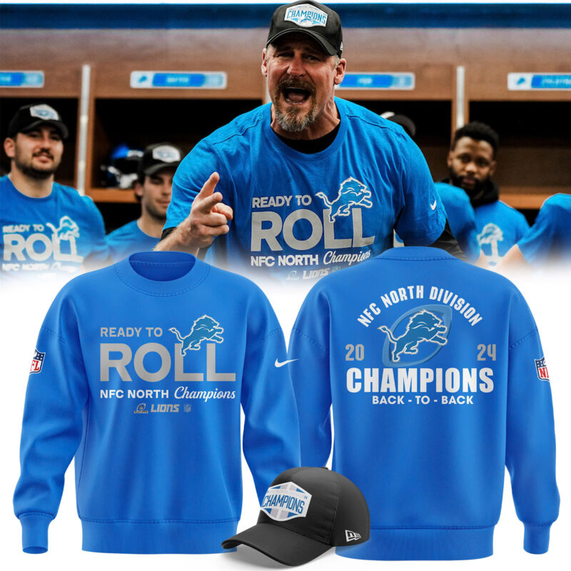Men’s Nike Detroit Lions 2024 NFC North Division Champions Locker Room Trophy Collection Sweatshirt