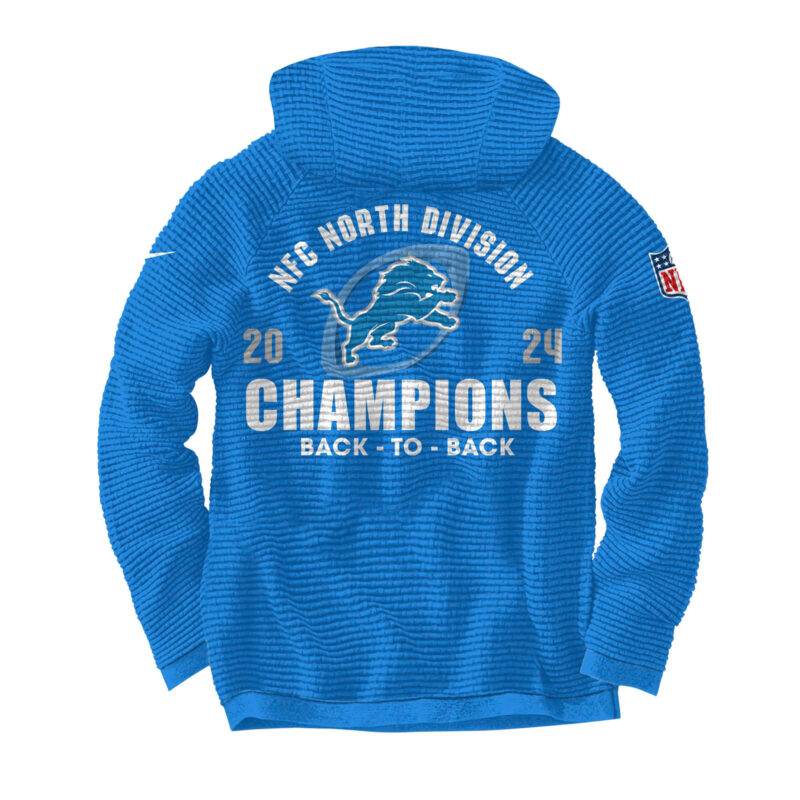 Detroit Lions 2024 NFC North Division Champions Locker Room Trophy Collection Hooded - Image 3