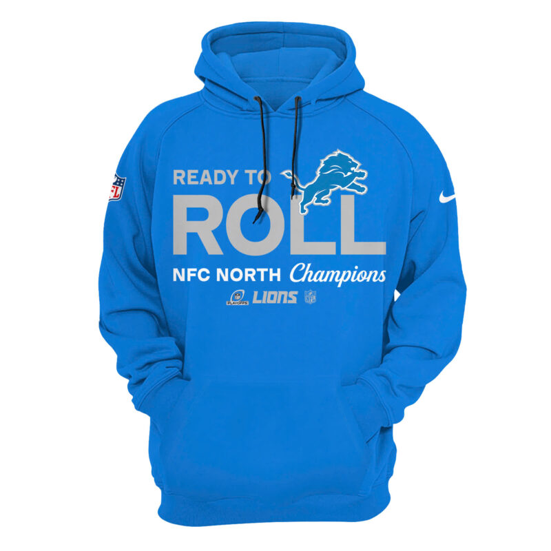 Women’s Nike Detroit Lions 2024 NFC North Division Champions Locker Room Trophy Collection Hoodie - Image 2