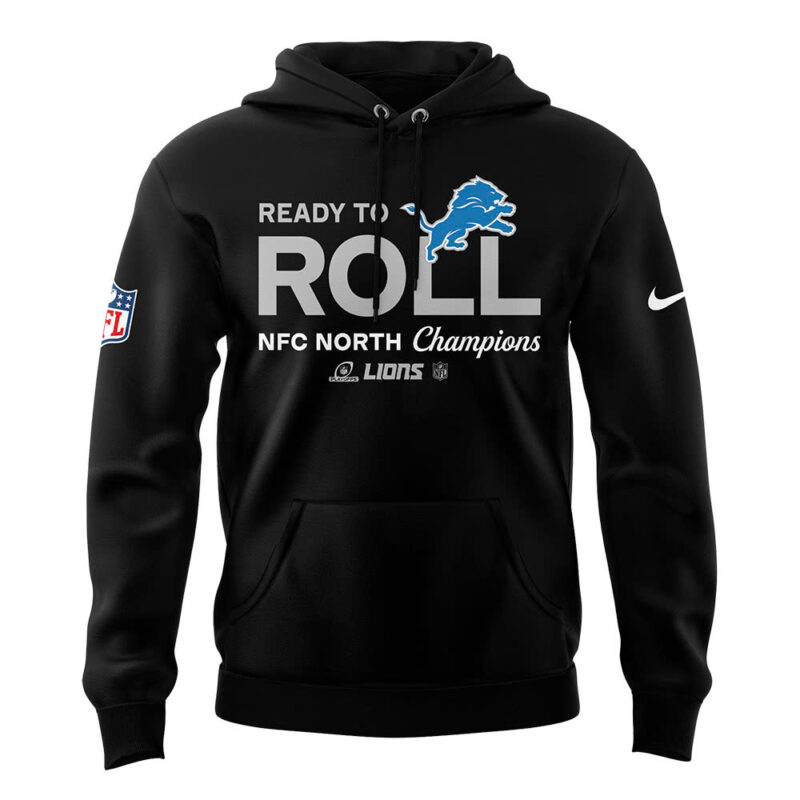 Men’s Nike Detroit Lions 2024 NFC North Division Champions Locker Room Trophy Collection Hoodie - Image 2