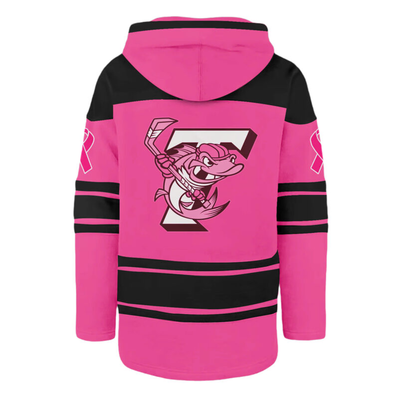 Toledo Walleye x 2025 Pink in the Rink Premium Limited Lace up Hoodie - Image 3