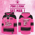 Toledo Walleye x 2025 Pink in the Rink Premium Limited Lace up Hoodie