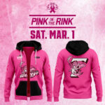 Toledo Walleye x 2025 Pink in the Rink Limited Edition Pullover Zip Hoodie