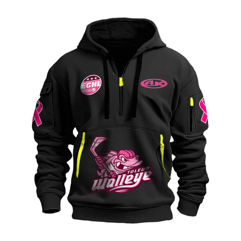 Toledo Walleye x 2025 Pink in the Rink Limited Edition Heavy Hoodie - Image 2