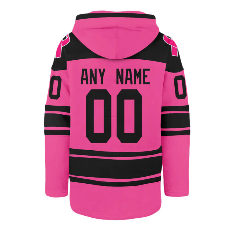 Toledo Walleye x 2025 Pink in the Rink Premium Limited Custom Lace up Hoodie - Image 3