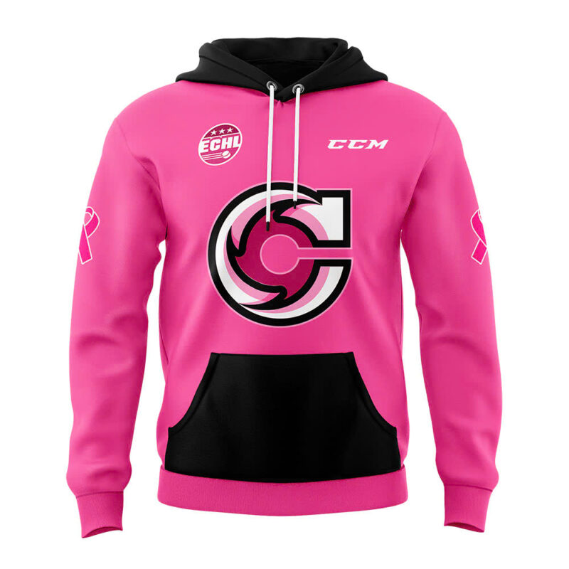 Cincinnati Cyclones x 2025 Pink in the Rink Premium Limited Pullover Hoodie - Image 2