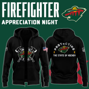 Minnesota Wild x 2024 Firefighter Appreciation Night Premium Limited Pullover Zip Hoodie
