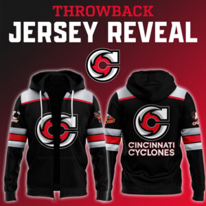 Cincinnati Cyclones x Throwback Night 2024 Limited Edition Pullover Zip Hoodie
