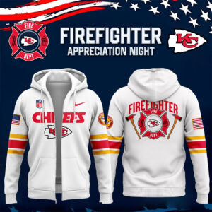 Kansas City Chiefs x 2024 Firefighter Appreciation Night Premium Limited Pullover Zip Hoodie