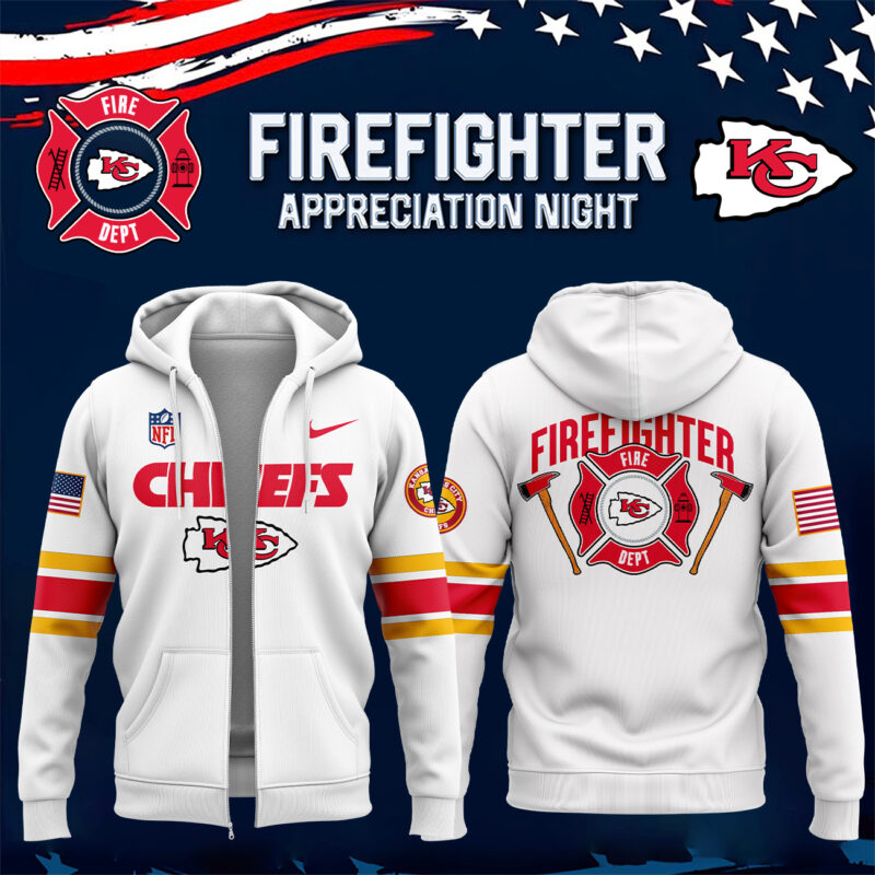 Kansas City Chiefs x 2024 Firefighter Appreciation Night Premium Limited Pullover Zip Hoodie
