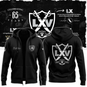 2024 NEW ERA RAIDERS 65TH SEASON ZIP HOODIE