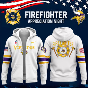 Minnesota Vikings x 2024 Firefighter Appreciation Night Premium Limited Pullover Zip Hoodie
