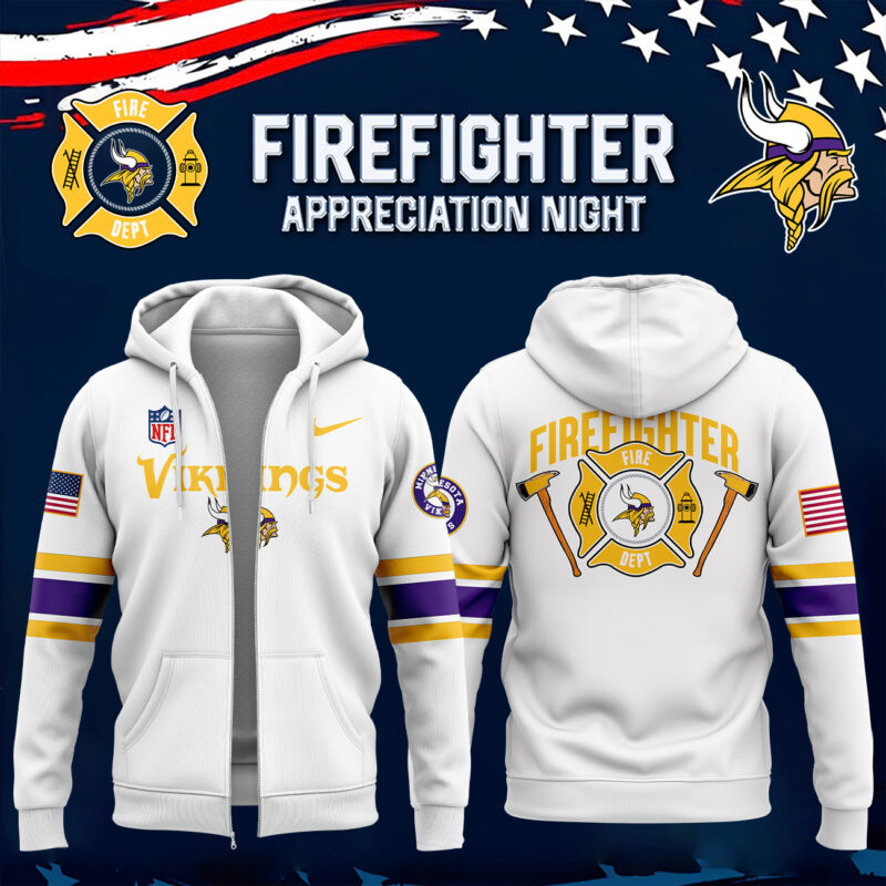 Minnesota Vikings x 2024 Firefighter Appreciation Night Premium Limited Pullover Zip Hoodie