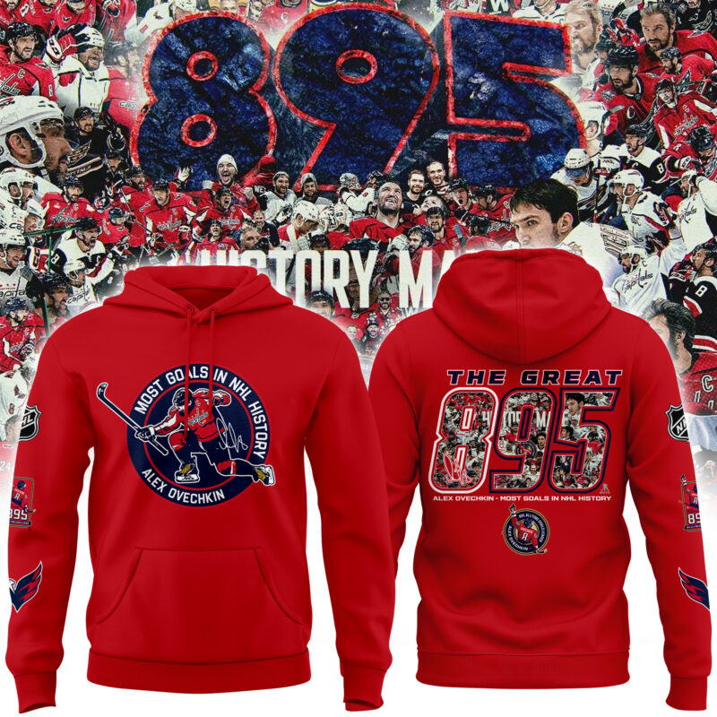 New Alexander Ovechkin Washington Capitals NHL All-Time Leading Goal Scorer Cross Sticks Hoodie Red 2025.