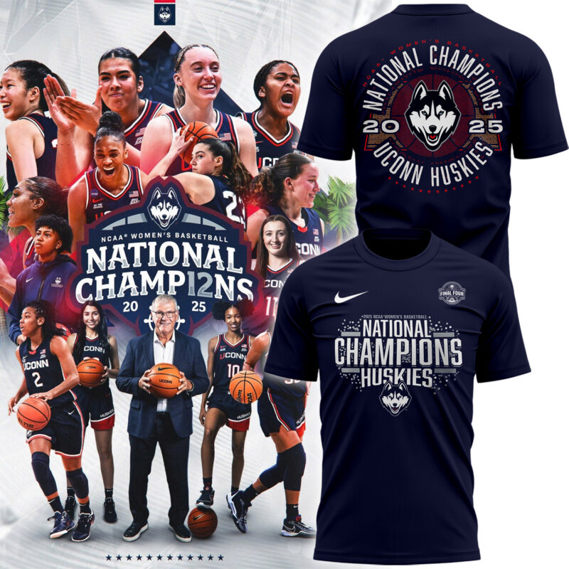 Limited Edition NATIONAL CHAMPIONS UConn Huskies T-Shirt 2025