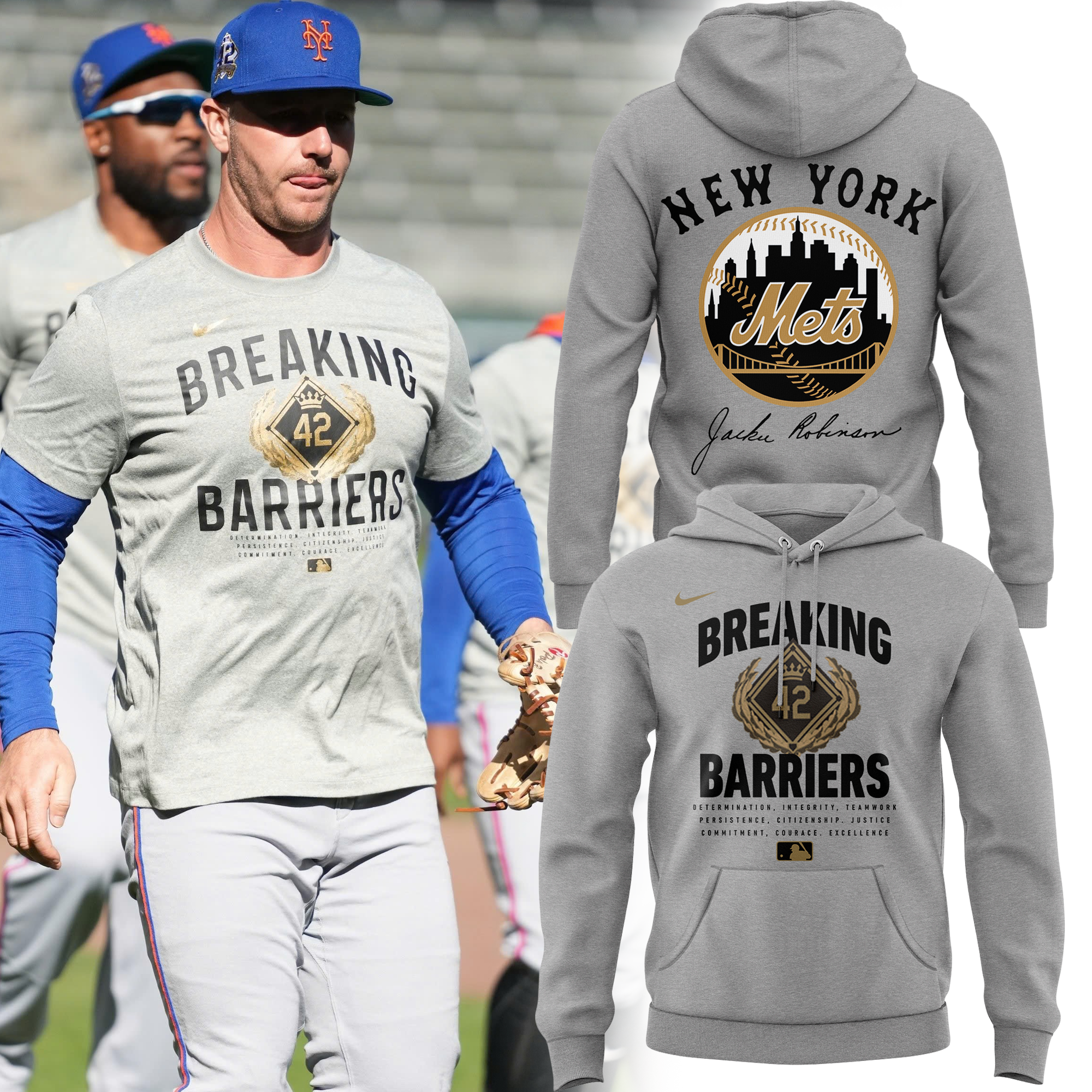 Special New York Mets Commemorating the historic career of Jackie Robinson Hoodie