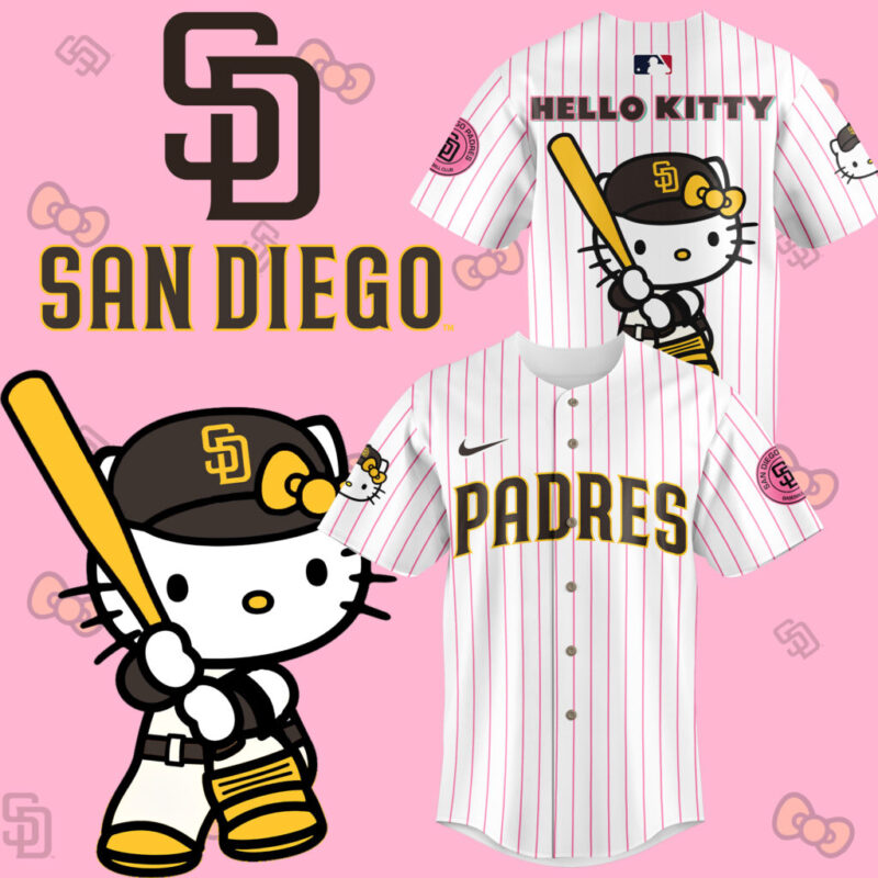 San Diego Padres x hello kitty limited edition 2025 BASEBALL JERSEY
