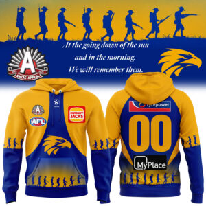 West Coast Eagles ANZACs Special Edition Hoodie 2025 Custom Number
