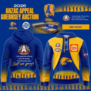 West Coast Eagles honour ANZACs 2025 Hoodie