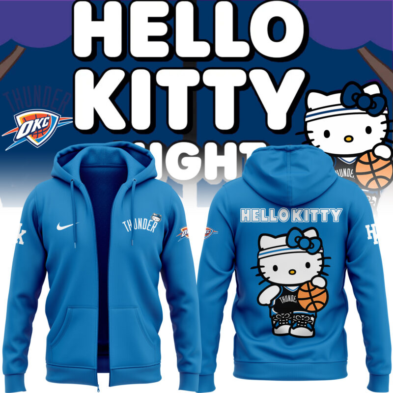 Limited Edition Oklahoma City Thunder x Hello Kitty Zip Hoodie 2024