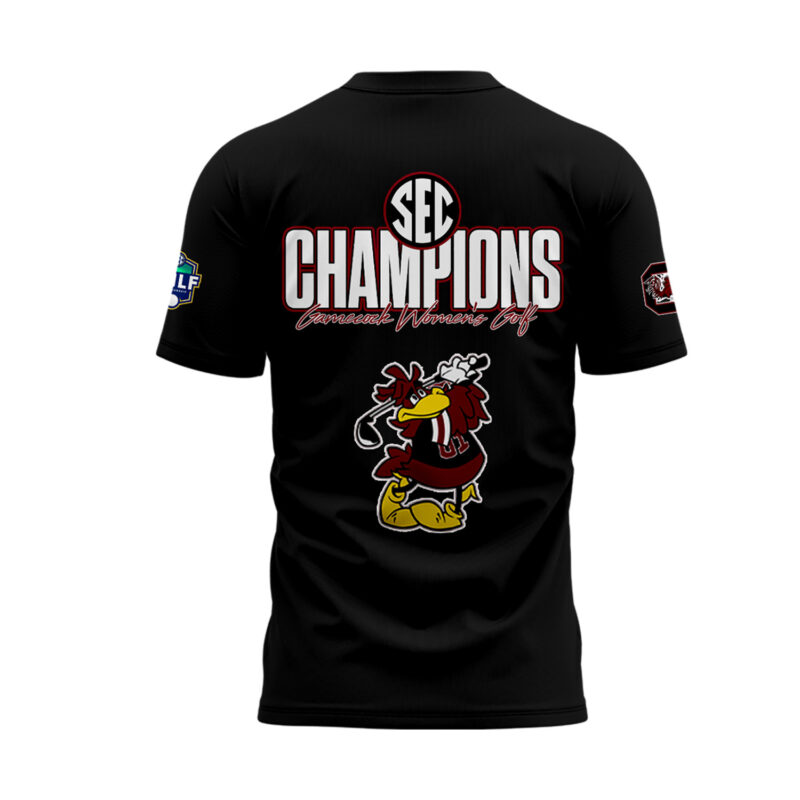 .South Carolina Gamecocks 2025 SEC Women’s Golf Champions TSHIRT - Image 3