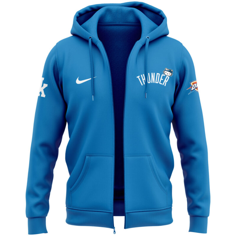 Limited Edition Oklahoma City Thunder x Hello Kitty Zip Hoodie 2024 - Image 2