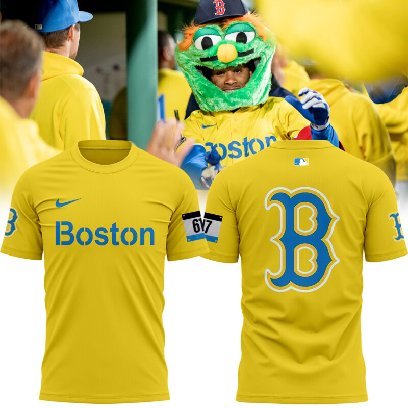 Boston Red Sox Nike Tshirt Yellow 2025