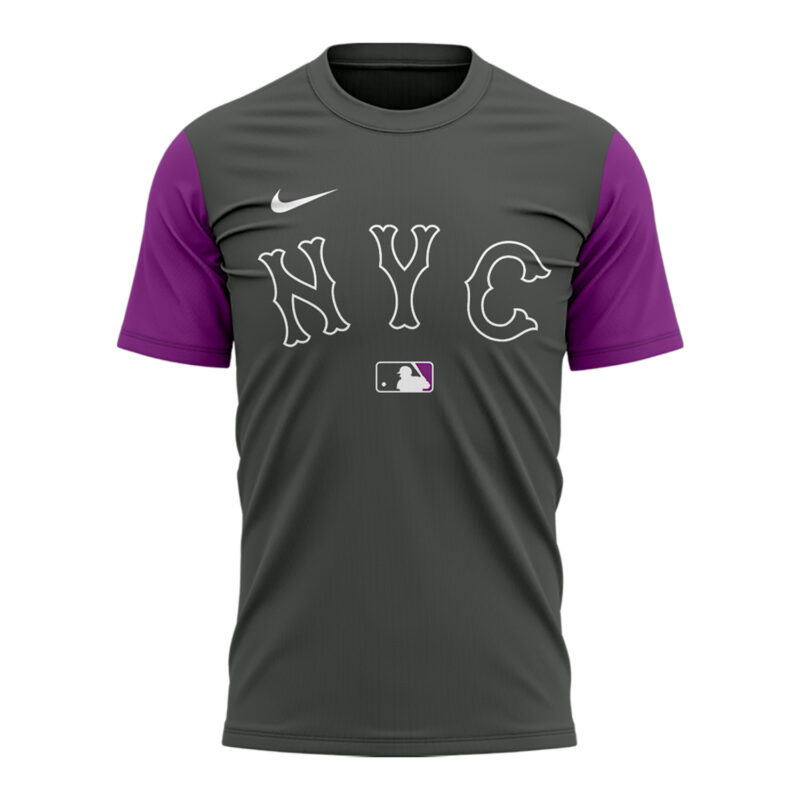 Limited Edition New York Mets Tshirt Purple/Grey I - Image 2