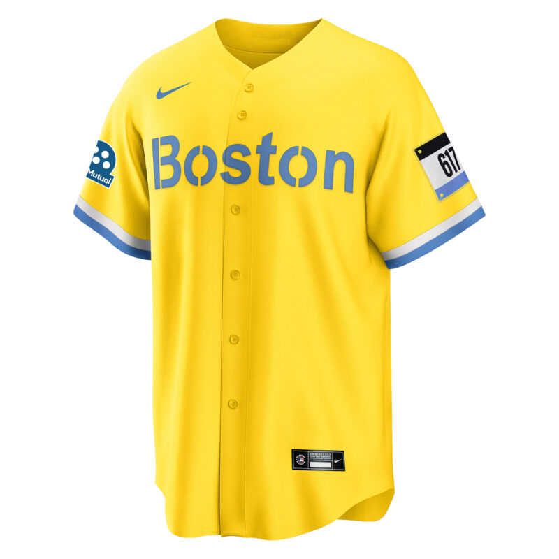 Boston Red Sox Nike Gold/Light Blue City Connect Replica Jersey - Image 2