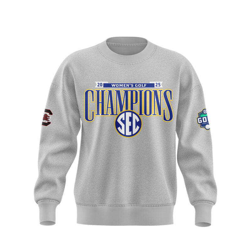 .South Carolina Gamecocks 2025 SEC Women’s Golf Champions SWEATSHIRT - Image 2
