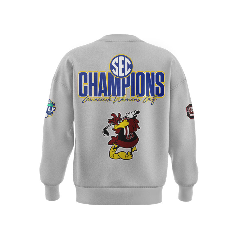 .South Carolina Gamecocks 2025 SEC Women’s Golf Champions SWEATSHIRT - Image 3