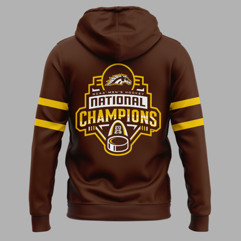 Western Michigan University Broncos Hockey Team 2025 National Champion Hoodie - Image 3