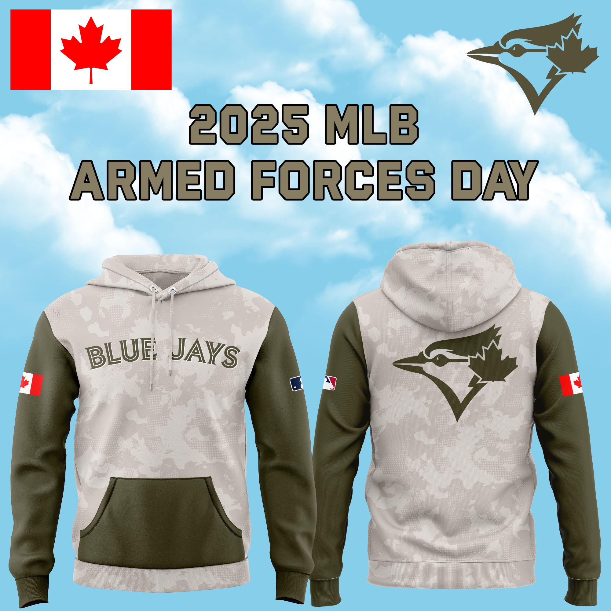 Toronto Blue Jays 2025 MLB ARMED FORCES DAY  Hoodie