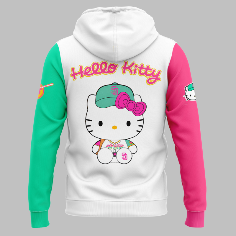 San Diego Padres x hello kitty limited edition 2025 Hoodie - Image 3