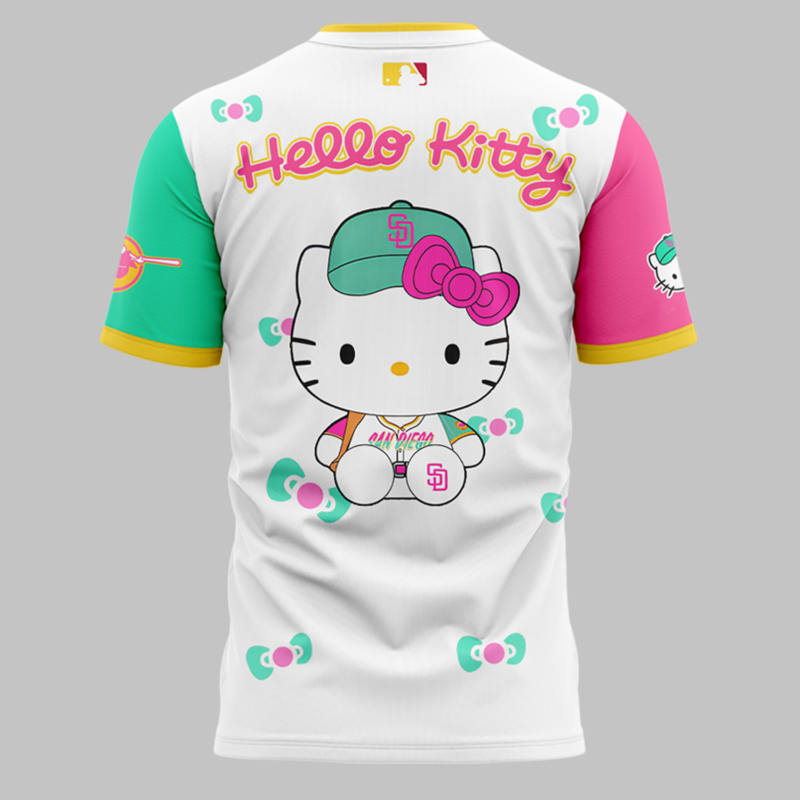 San Diego Padres x hello kitty limited edition 2025 T shirt - Image 3